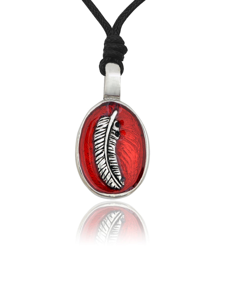 Indian Feather Silver Pewter Charm Necklace Pendant Jewelry
