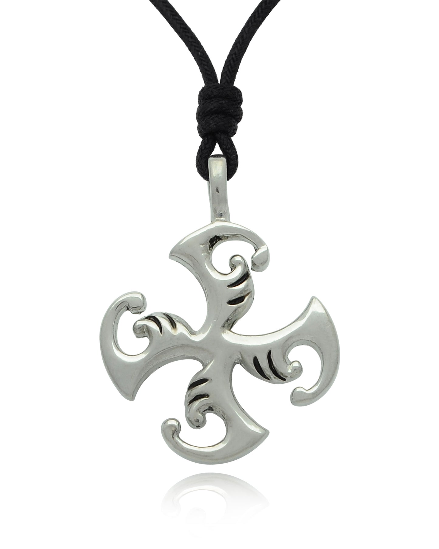 Fashionable Maori Silver Pewter Charm Necklace Pendant Jewelry
