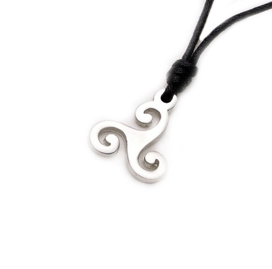 Trinity Spiral Silver Pewter Charm Necklace Pendant Jewelry