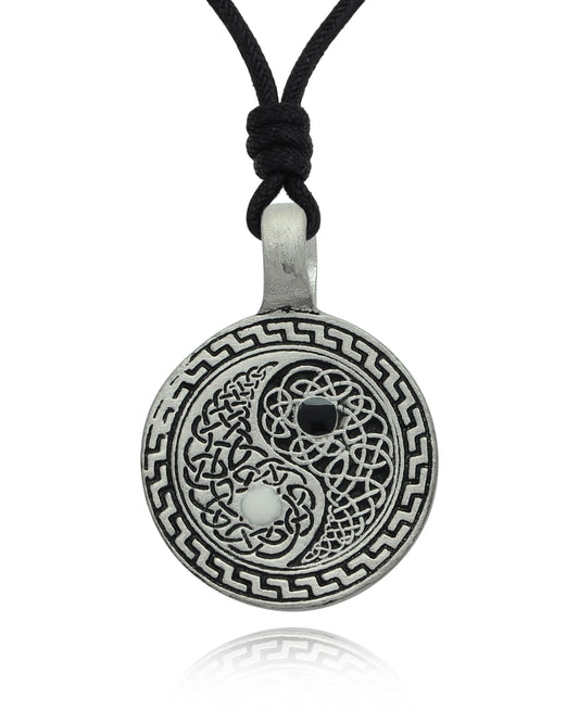 Ying Yang Celtic Design Silver Pewter Charm yin Yang Necklace Pendant Jewelry