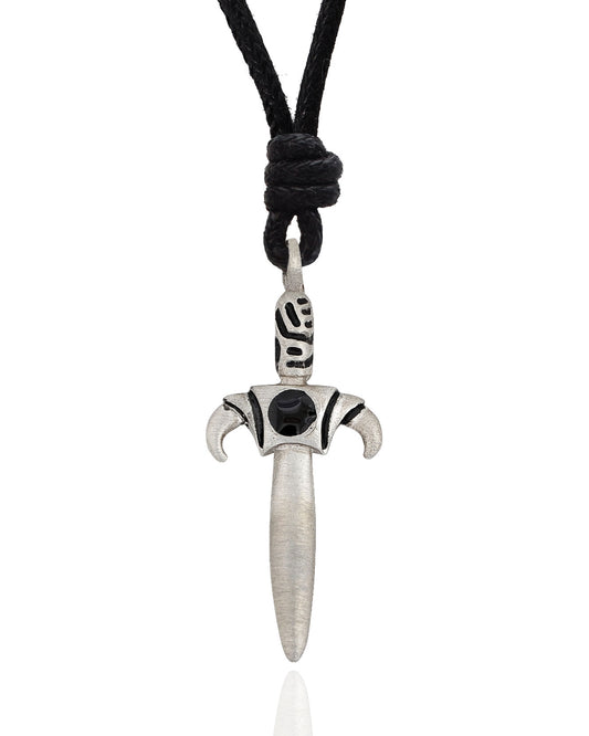 Unique Sword Silver Pewter Charm Necklace Pendant Jewelry