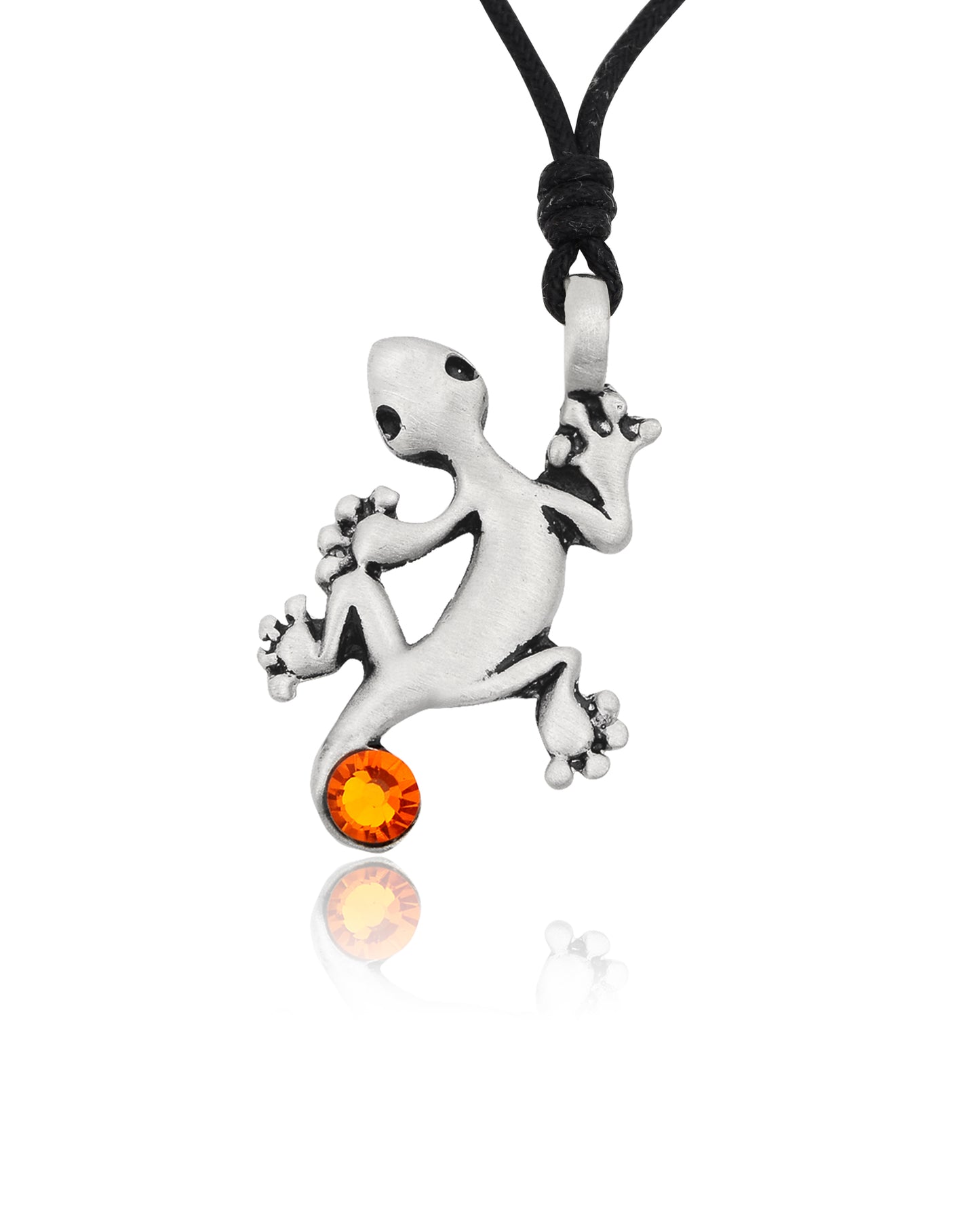 New Lizard Gecko Silver Pewter Charm Necklace Pendant Jewelry