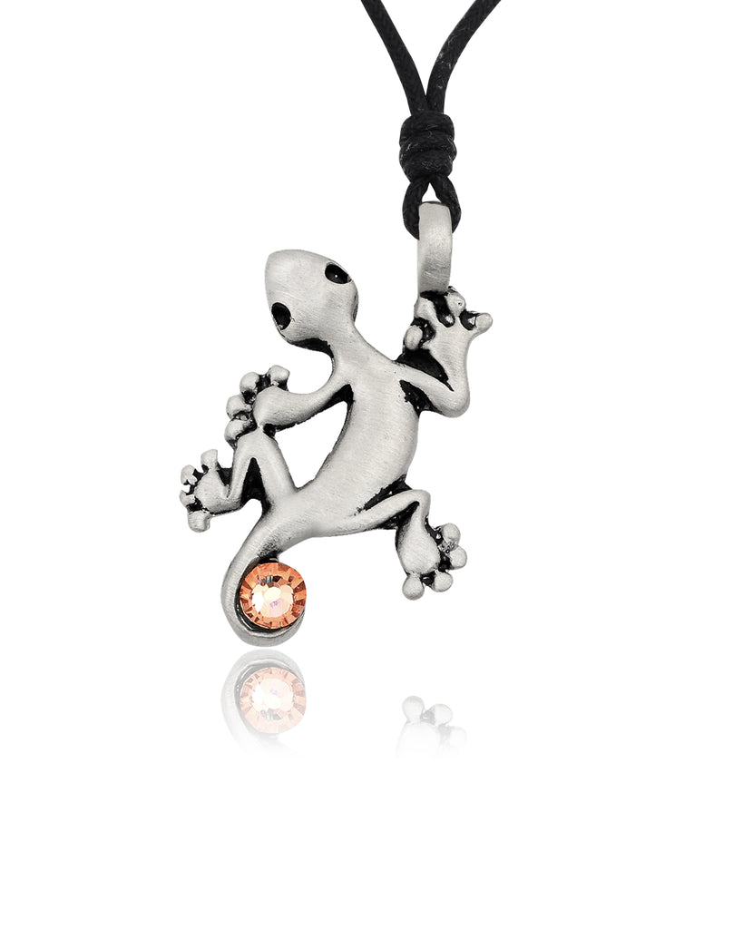 New Lizard Gecko Silver Pewter Charm Necklace Pendant Jewelry