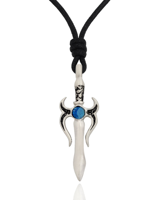 Colorful Sword Silver Pewter Charm Necklace Pendant Jewelry