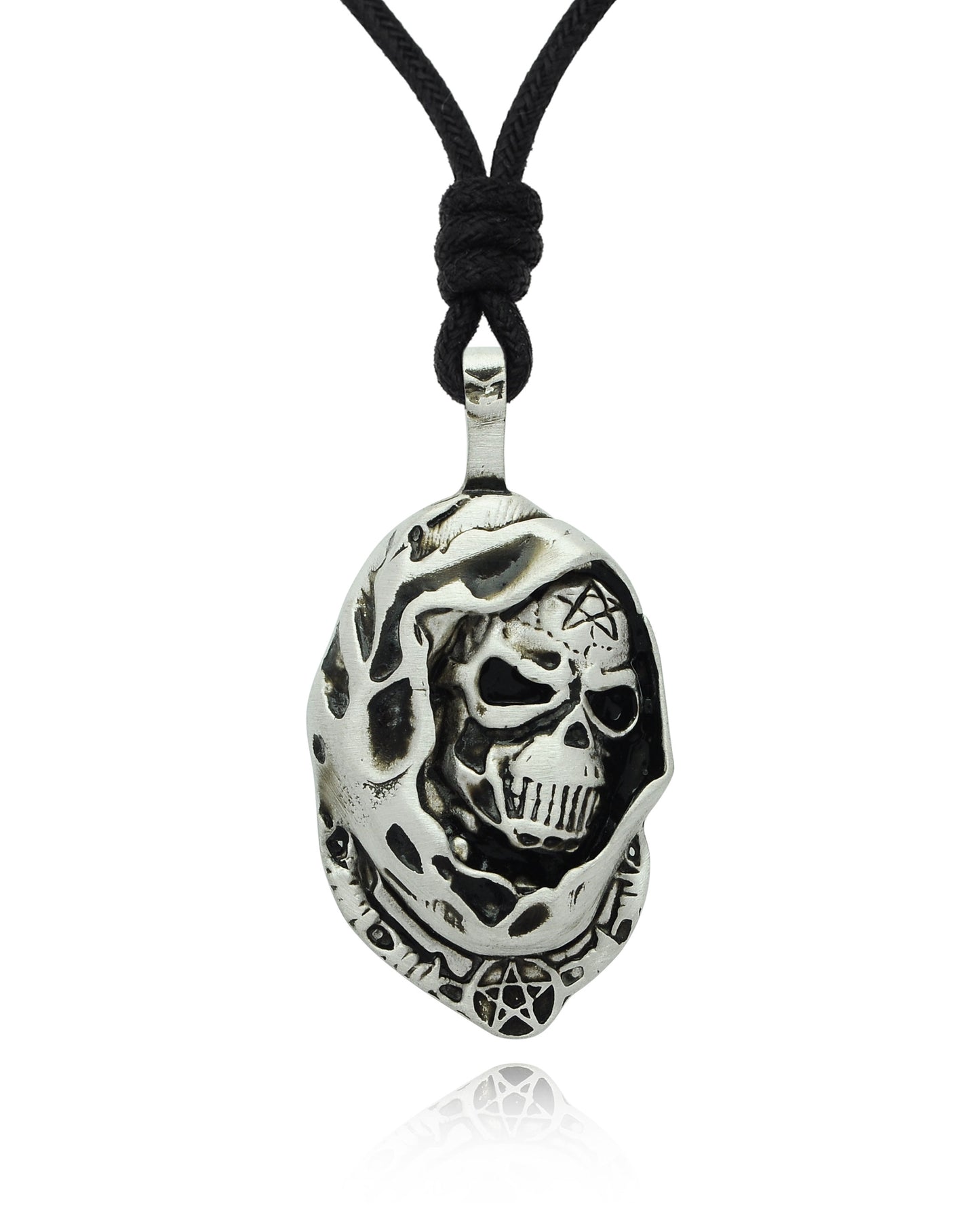 Grim Reaper Silver Pewter Charm Necklace Pendant Jewelry