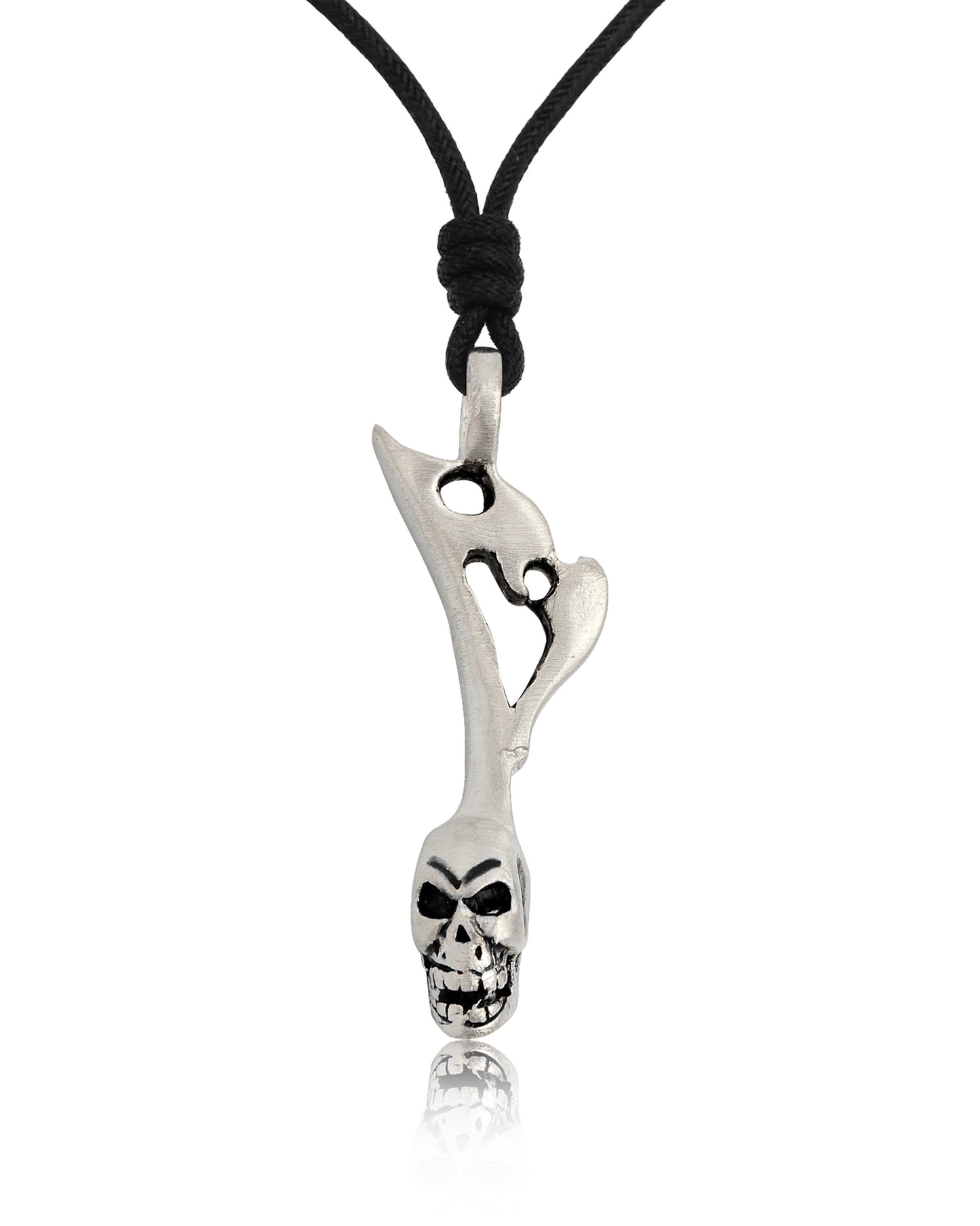 Skull Musical Silver Pewter Charm Necklace Pendant Jewelry