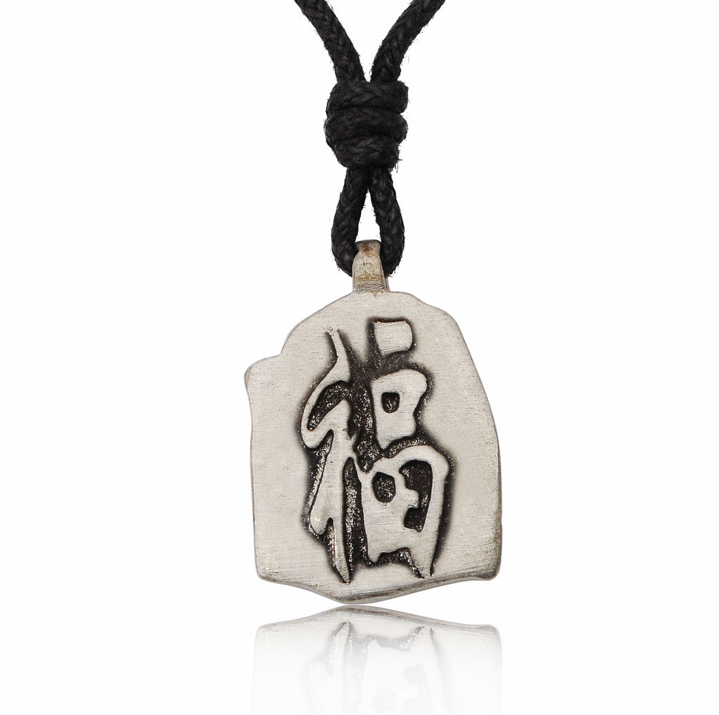 Chinese Word Love Silver Pewter Charm Necklace Pendant Zodiac Symbol Jewelry