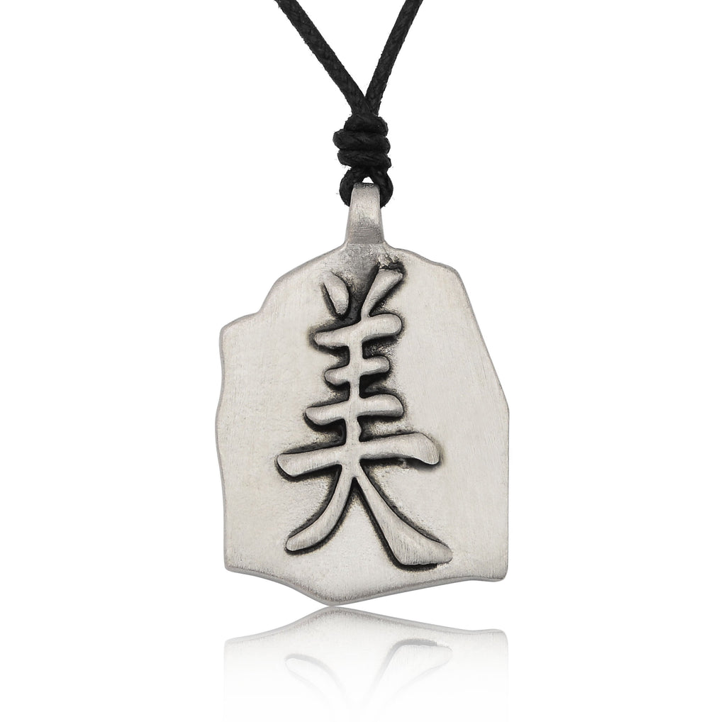 Chinese Word Love Silver Pewter Charm Necklace Pendant Zodiac Symbol Jewelry
