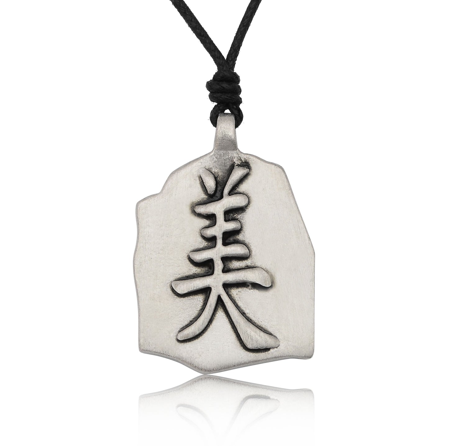 Chinese Word Love Silver Pewter Charm Necklace Pendant Jewelry