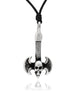 New Battle Axe Silver Pewter Charm Necklace Pendant Jewelry