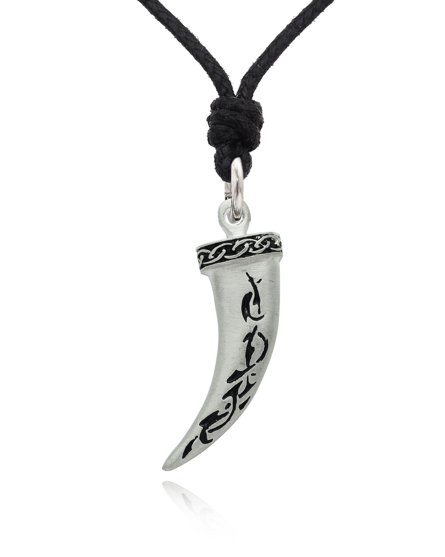 Fang Silver Pewter Necklace Pendant Jewelry