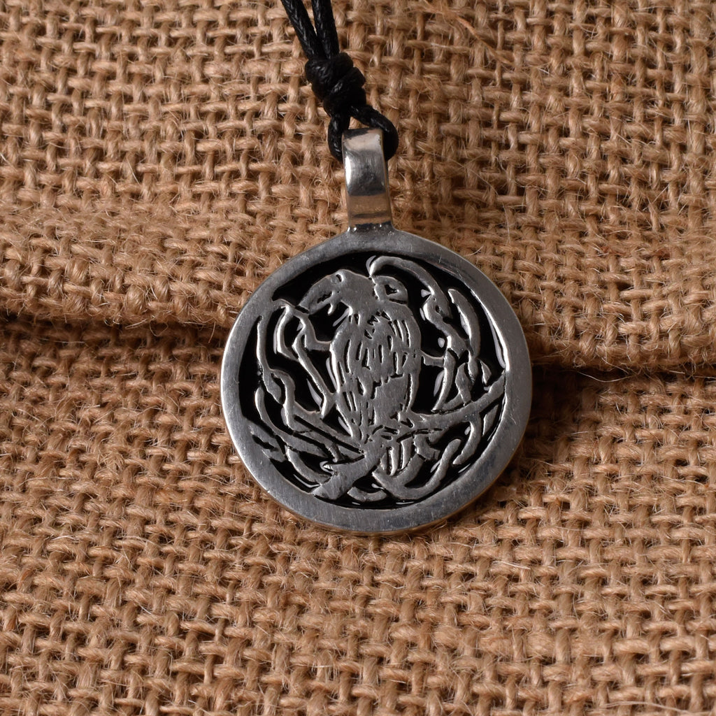 Crow Raven Bird Magic Silver Pewter Charm Necklace Pendant Jewelry
