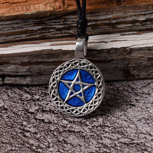 5 Pointed Pentagram Star Magic Silver Pewter Charm Necklace Pendant Jewelry