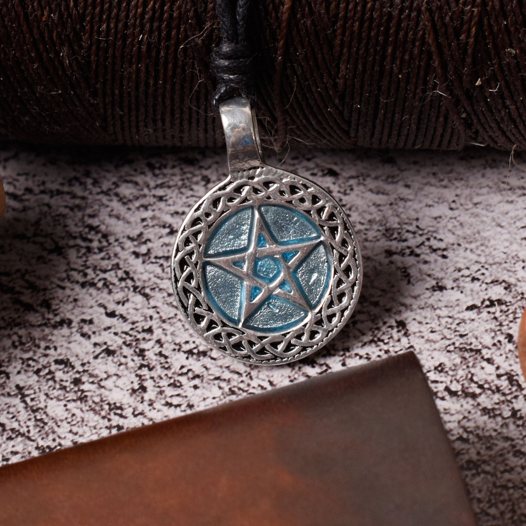 5 Pointed Pentagram Star Magic Silver Pewter Charm Necklace Pendant Jewelry