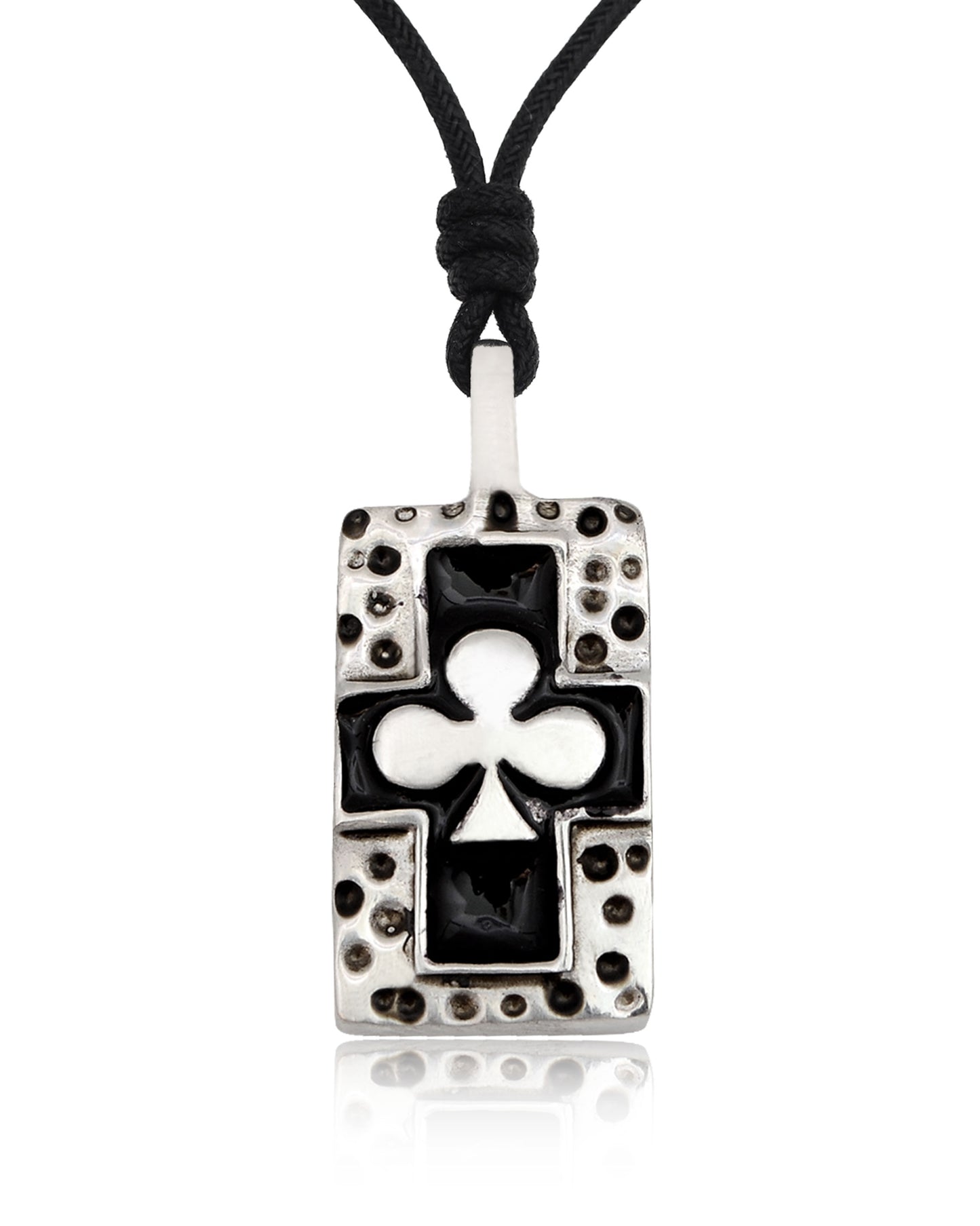 Cross Clover Silver Pewter Charm Necklace Pendant Jewelry