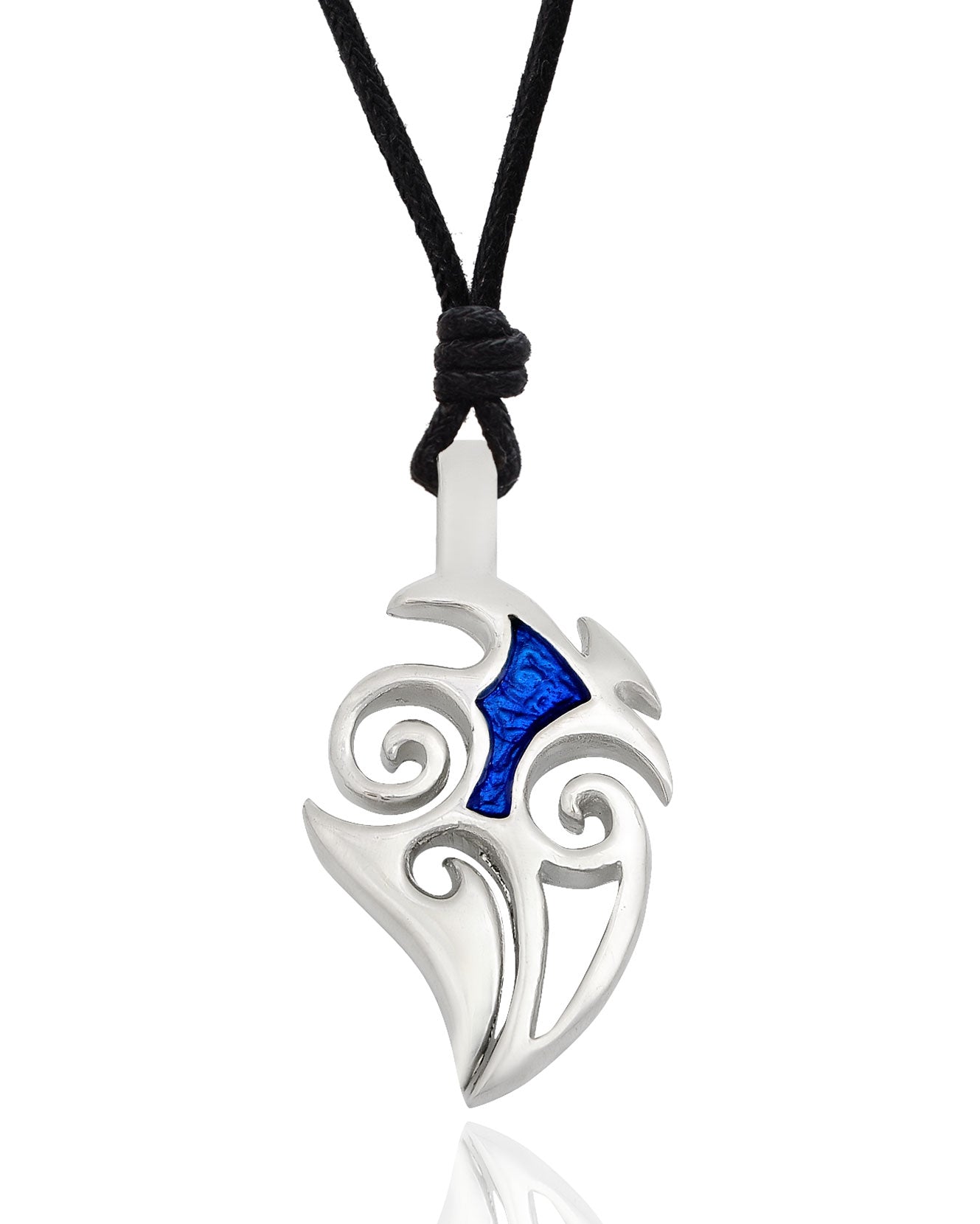 Maori Tatoo Design Silver Pewter Charm Necklace Pendant Jewelry