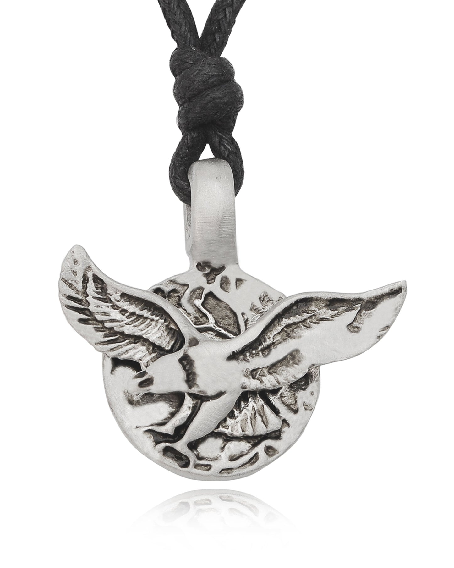 American Eagle Silver Pewter Charm Necklace Pendant Jewelry