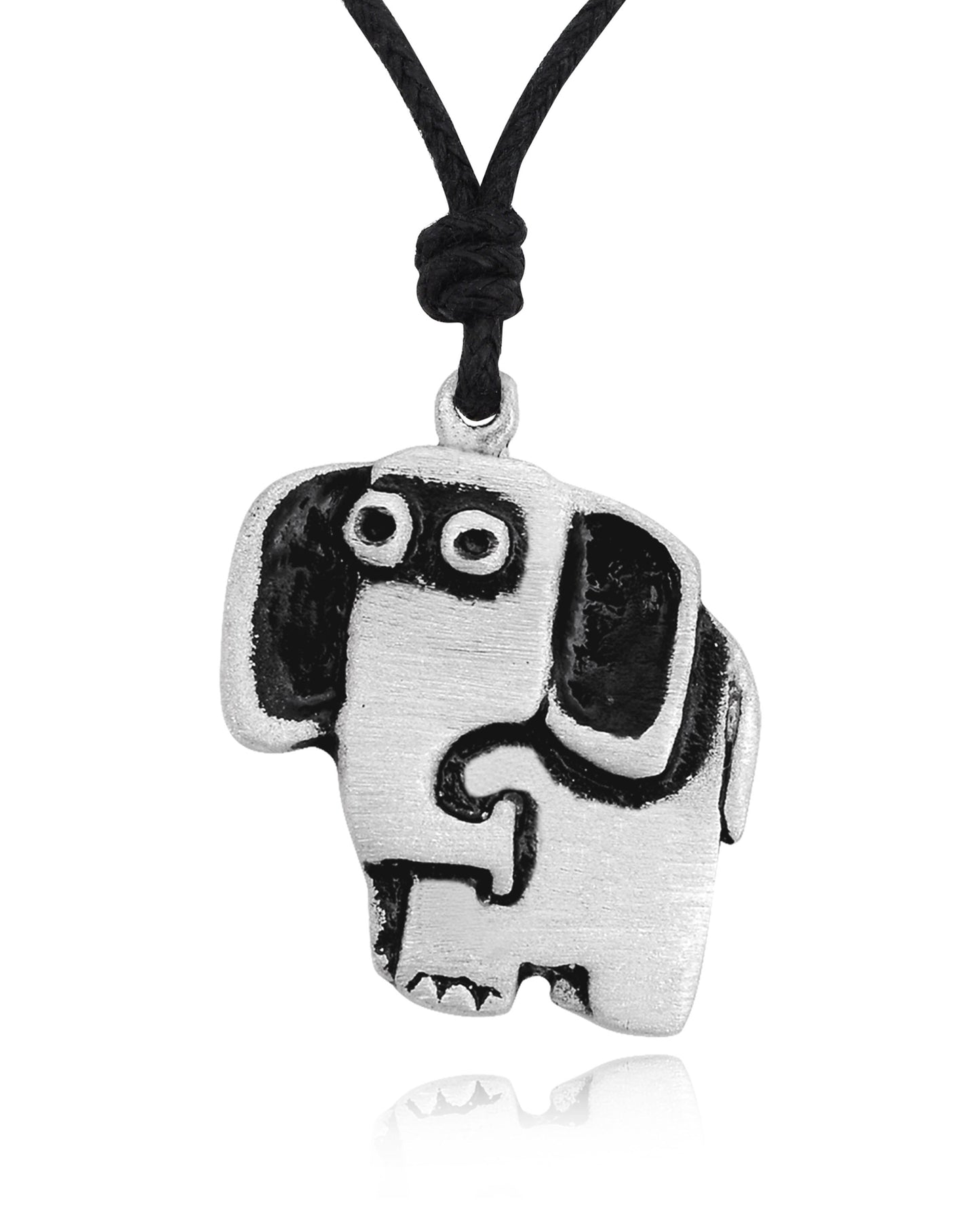 Thai Elephent Silver Pewter Charm Necklace Pendant Jewelry
