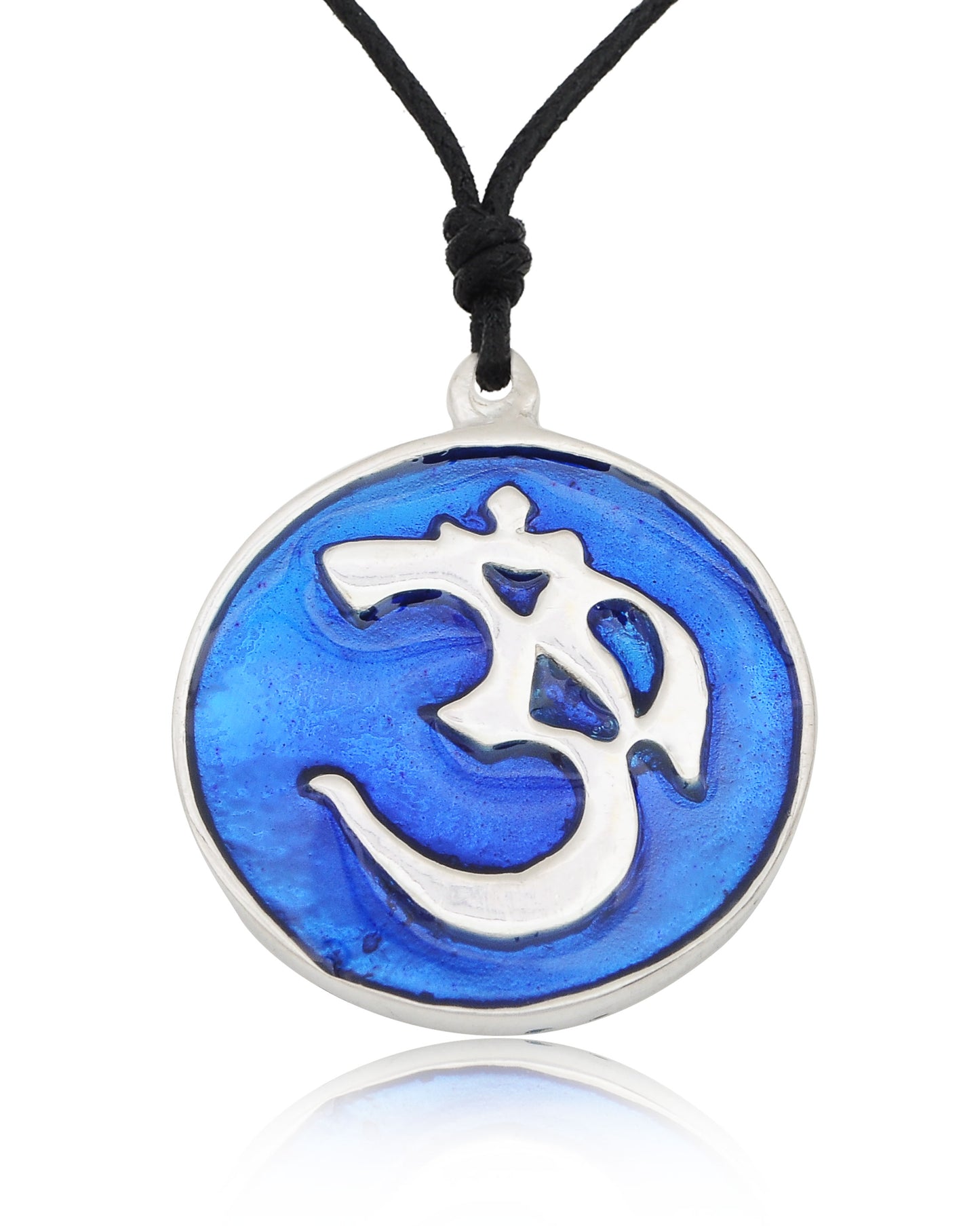 Trendy Hindu Symbol Silver Pewter Charm Necklace Pendant Jewelry