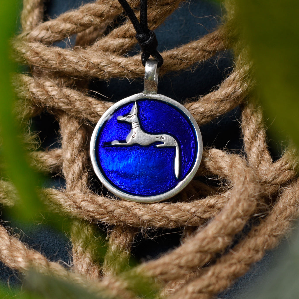 Egyptian God Anubis Silver Pewter Charm Necklace Pendant Jewelry
