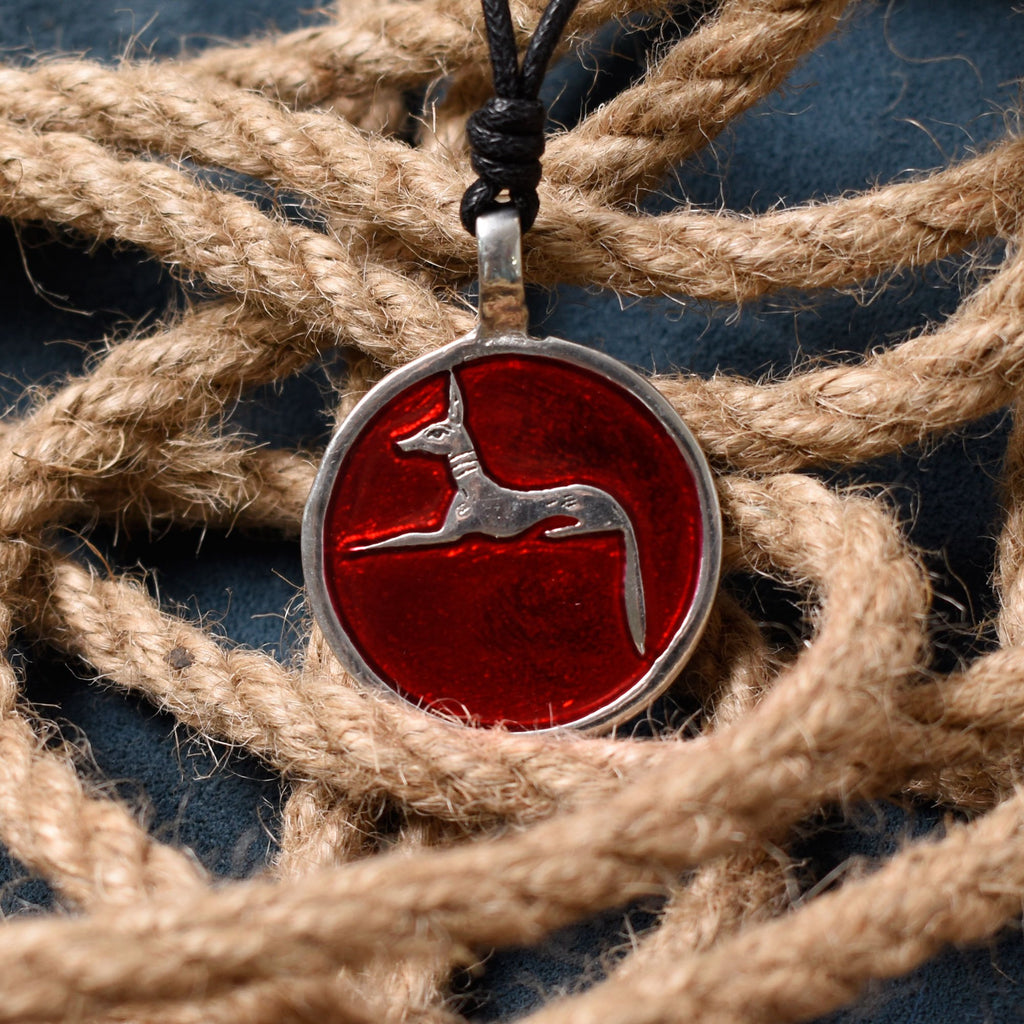 Egyptian God Anubis Silver Pewter Charm Necklace Pendant Jewelry