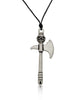 New Battle Axe Silver Pewter Charm Necklace Pendant Jewelry