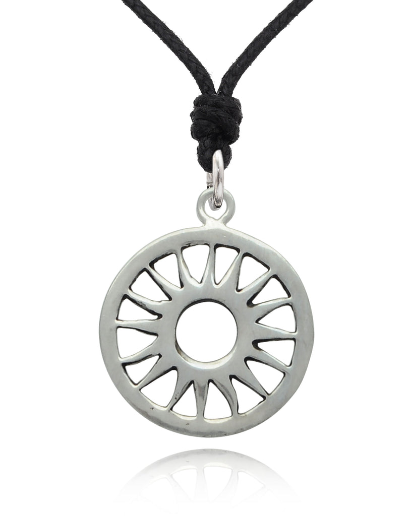 New Buddha Wheel 92.5 Sterling-silver Pewter Brass Charm  Necklace Pendant Jewelry