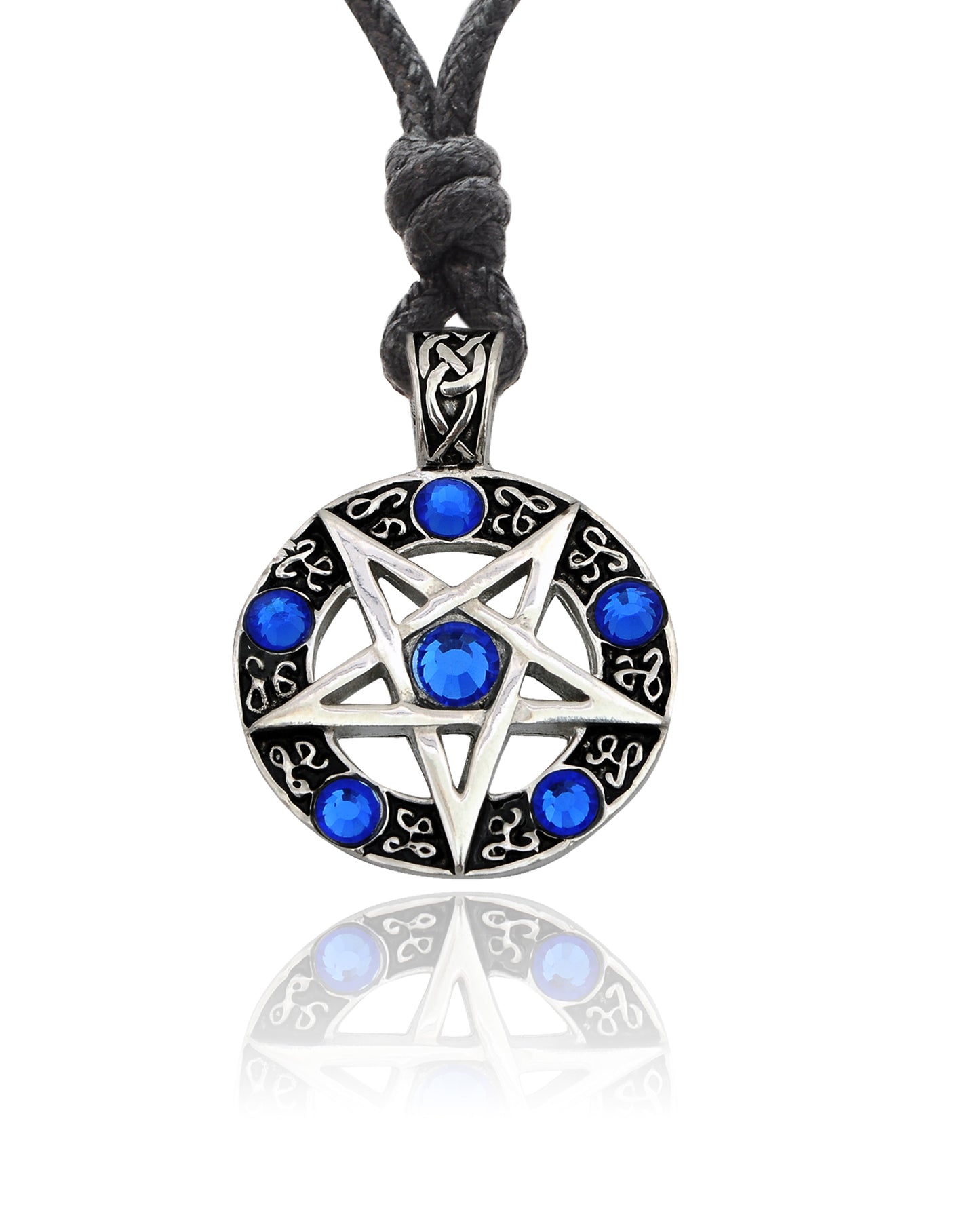 Pentagram Silver Pewter Charm Necklace Pendant Jewelry