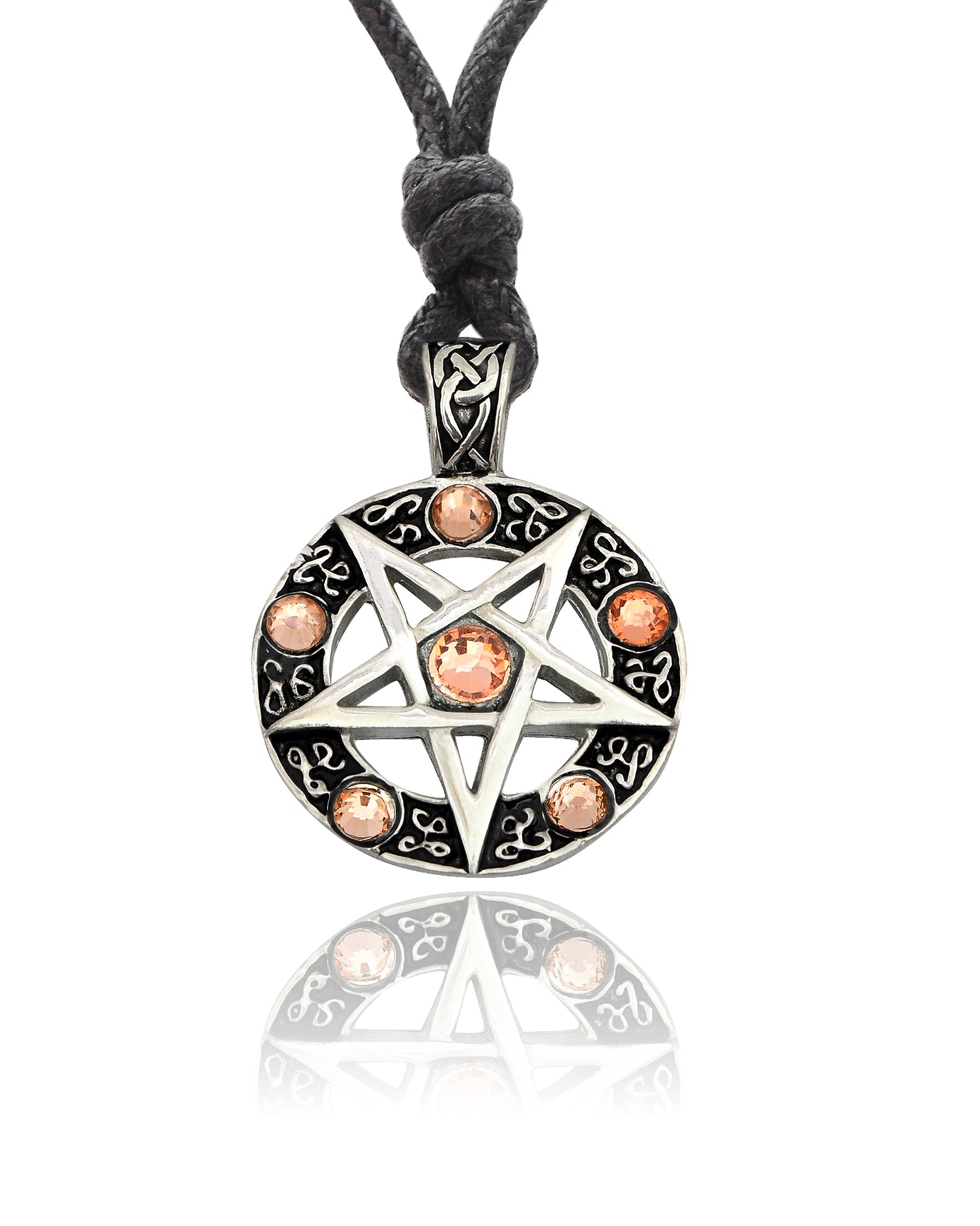 Pentagram Silver Pewter Charm Necklace Pendant Jewelry
