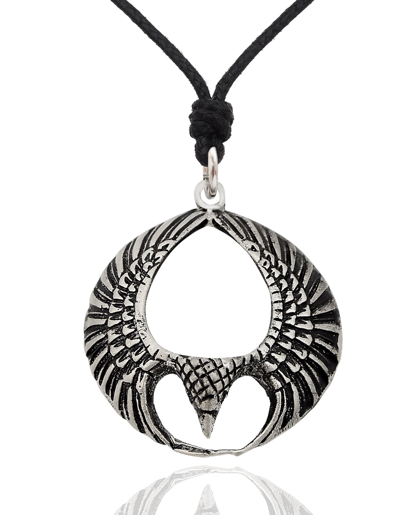Spread Open Phoenix Wing Sterling Silver Brass Pewter Necklace Pendant Jewelry
