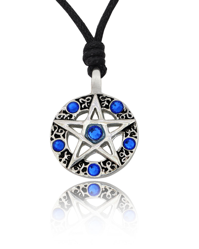 Pentagram Silver Pewter Charm Necklace Pendant Jewelry
