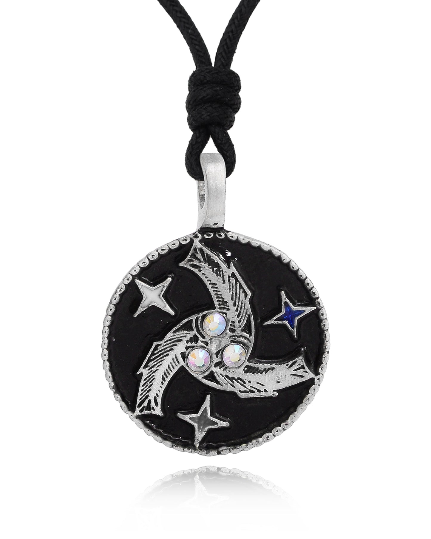 Fish Trilogy Amulet Triquetra Silver Pewter Charm Necklace Pendant Jewelry