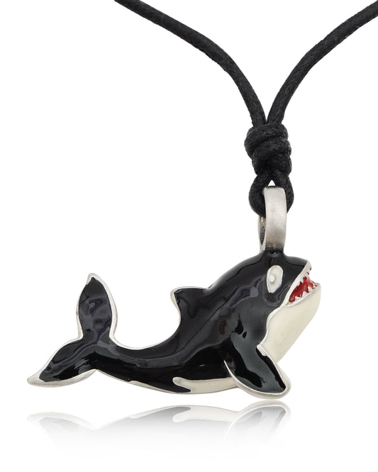 Killer Whale Silver Pewter Charm Necklace Pendant Jewelry