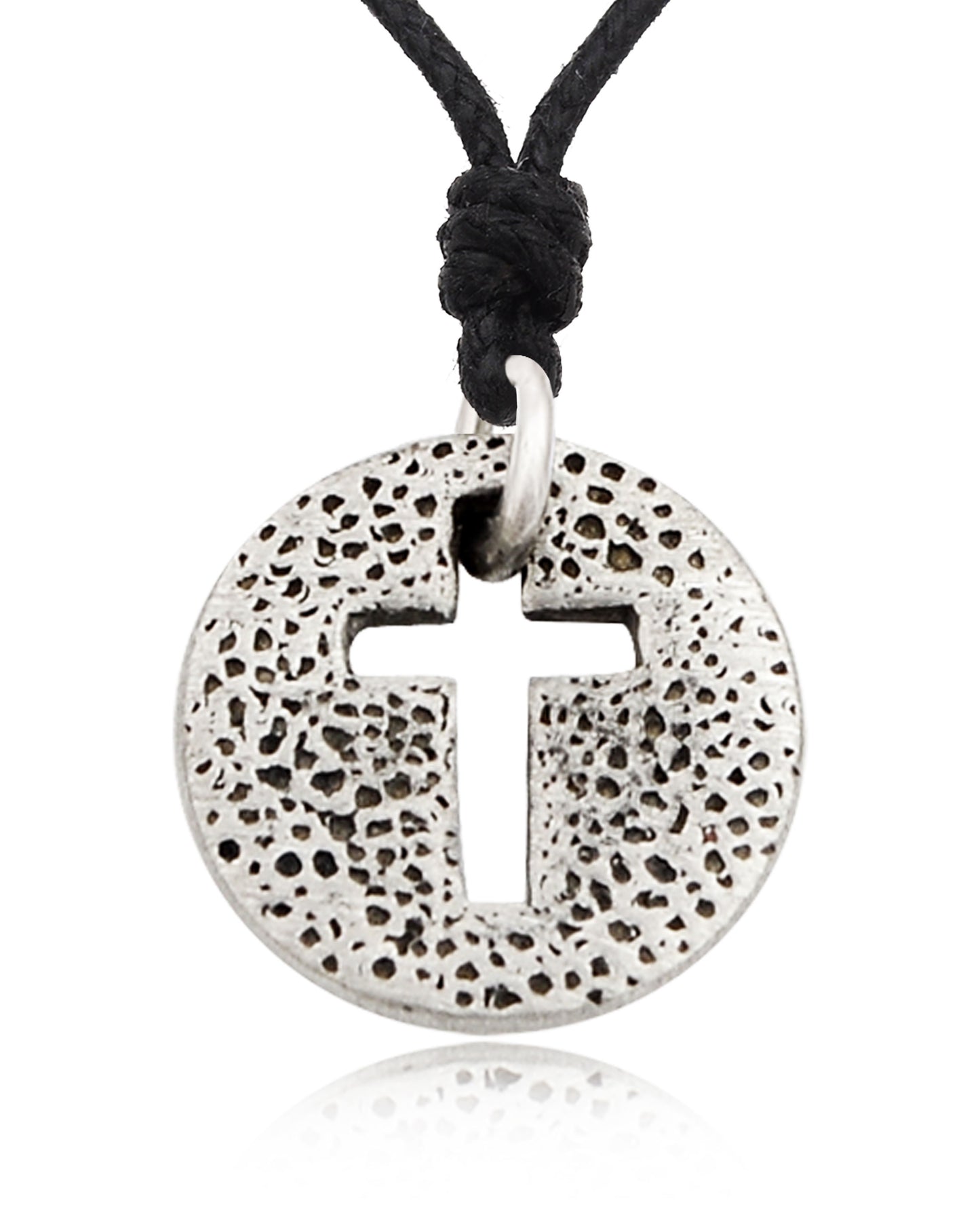 New Chrisitan Cross Jesus Silver Pewter Charm Necklace Pendant Jewelry