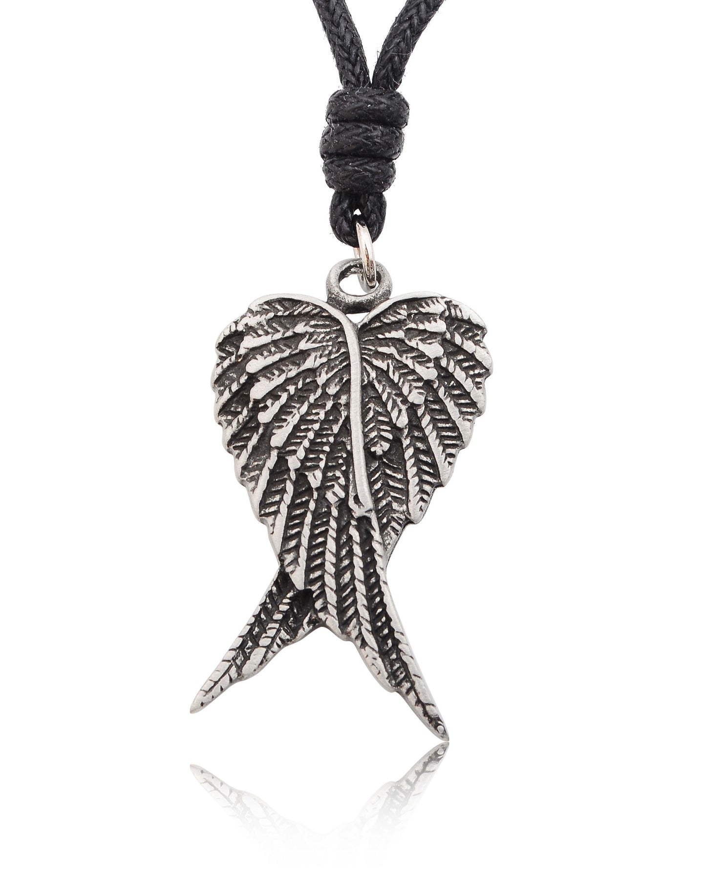 Angel's Wings Guardian Pewter Brass Charm Necklace Pendant Jewelry