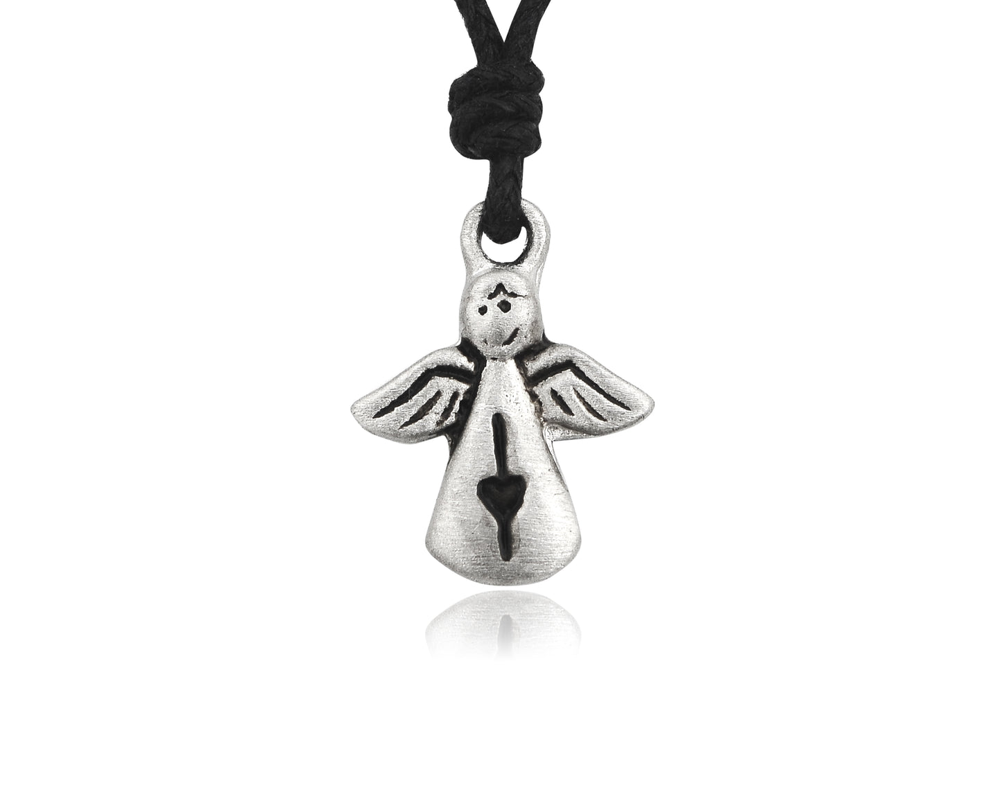 Lovely Angel Pewter Silver Charm Necklace Pendant Jewelry