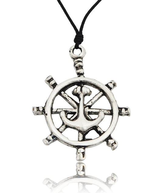 Ship Anchor Boat Wheel Pewter Sterling-silver Brass Necklace Pendant Jewelry