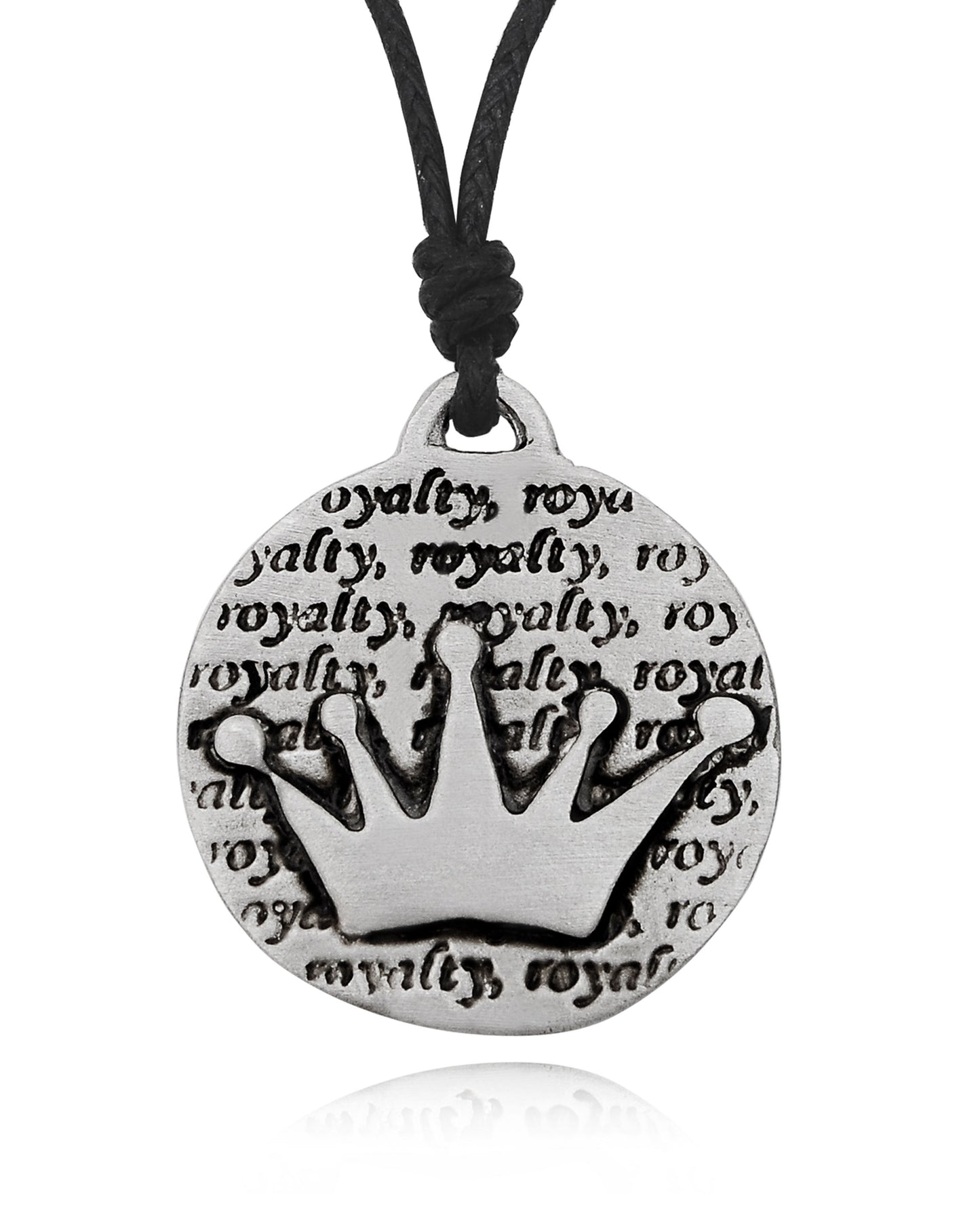 King Crown Royalty Silver Pewter Charm Necklace Pendant Jewelry