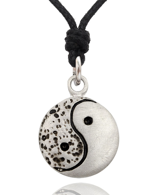 New Simple Ying Yang Silver Pewter Charm Necklace Pendant Jewelry