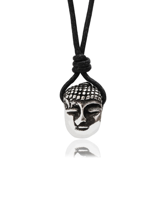 Ancient Buddha Head Silver Pewter Gold Brass Necklace Pendant Jewelry