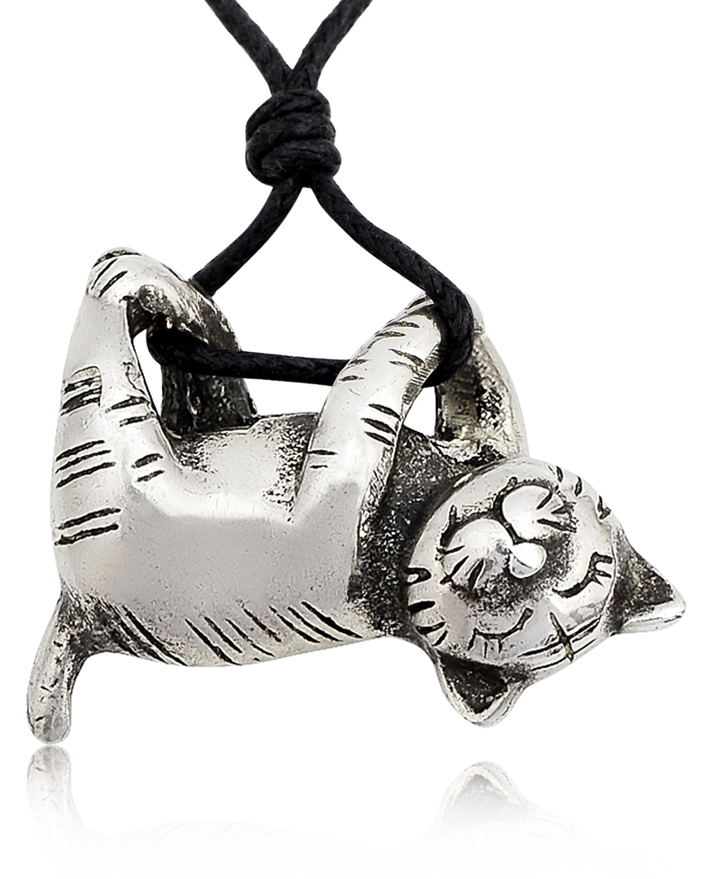 New Relaxing Cat Feline Silver Pewter Gold Brass Charm Necklace Pendant Jewelry