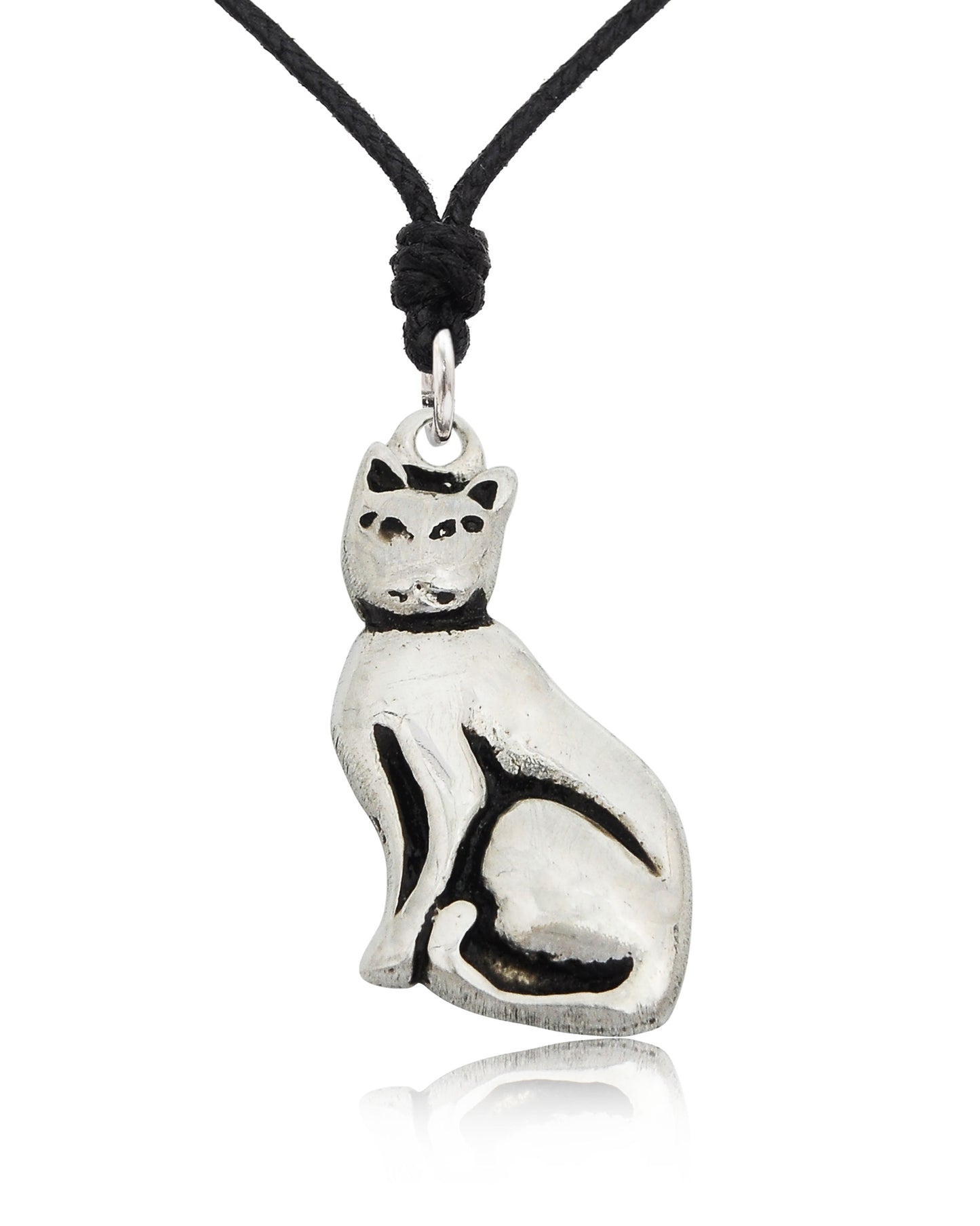 New Cat Sheba Silver Pewter Sterling Silver Gold Brass Charm Necklace Pendant Jewelry