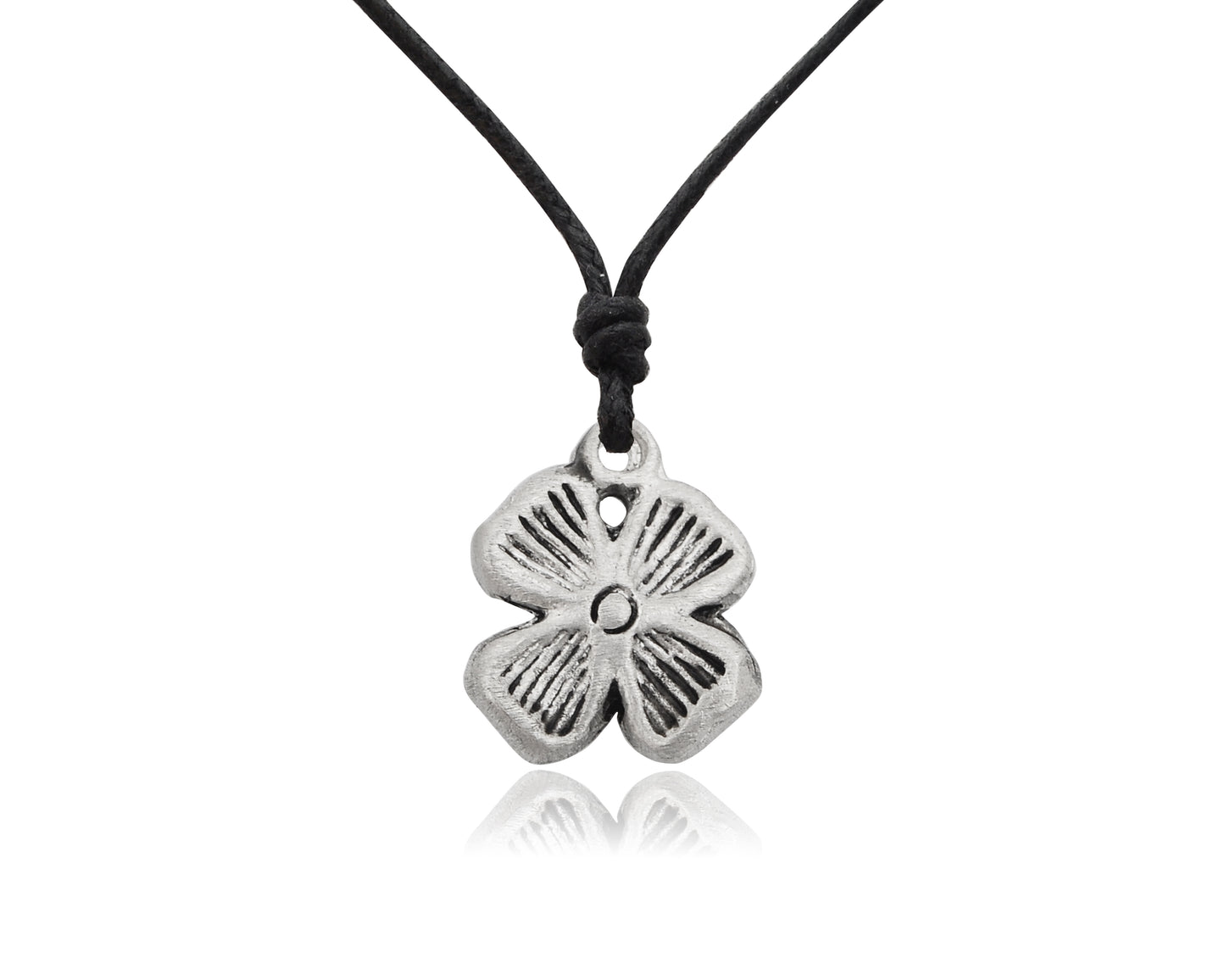 Four Leaf Clover Sterling-silver Pewter Charm Necklace Pendant Jewelry