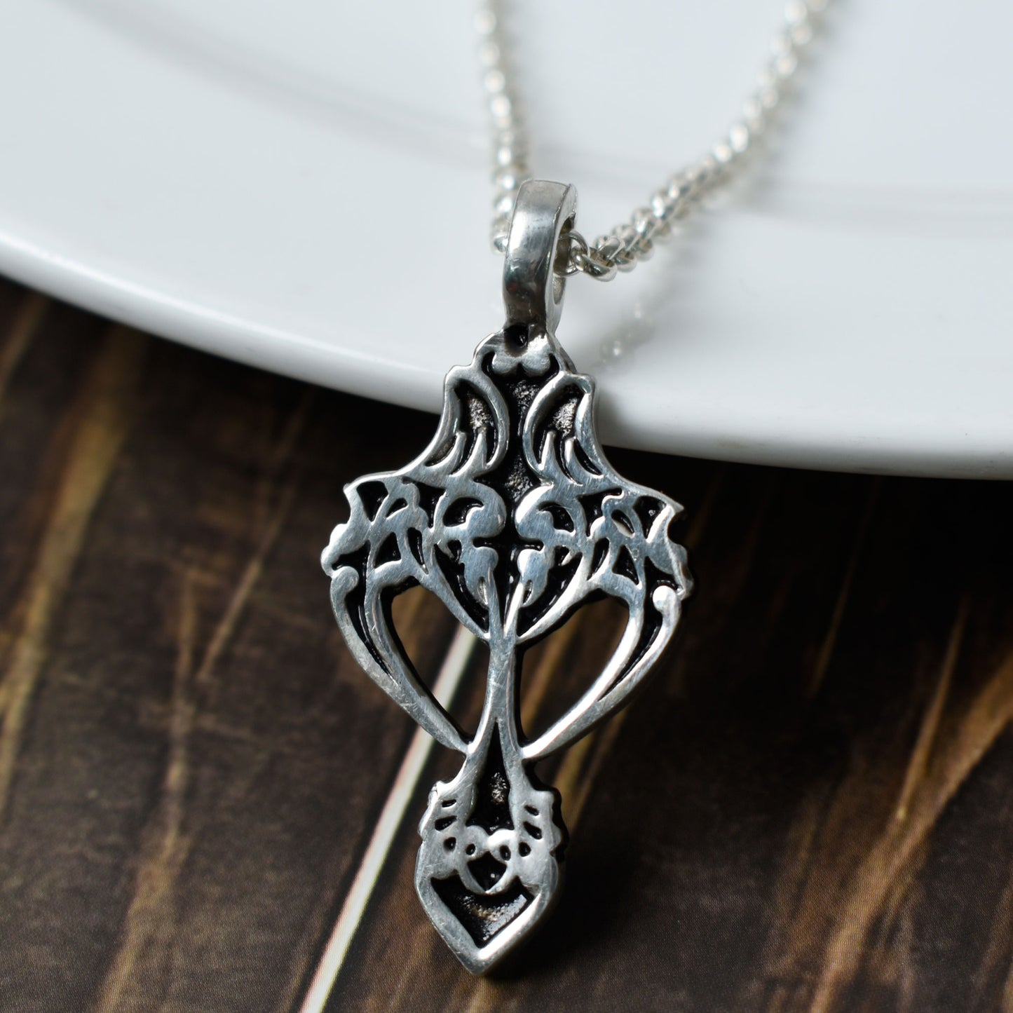 New Gothic Cross Silver Pewter Charm Necklace Pendant Jewelry