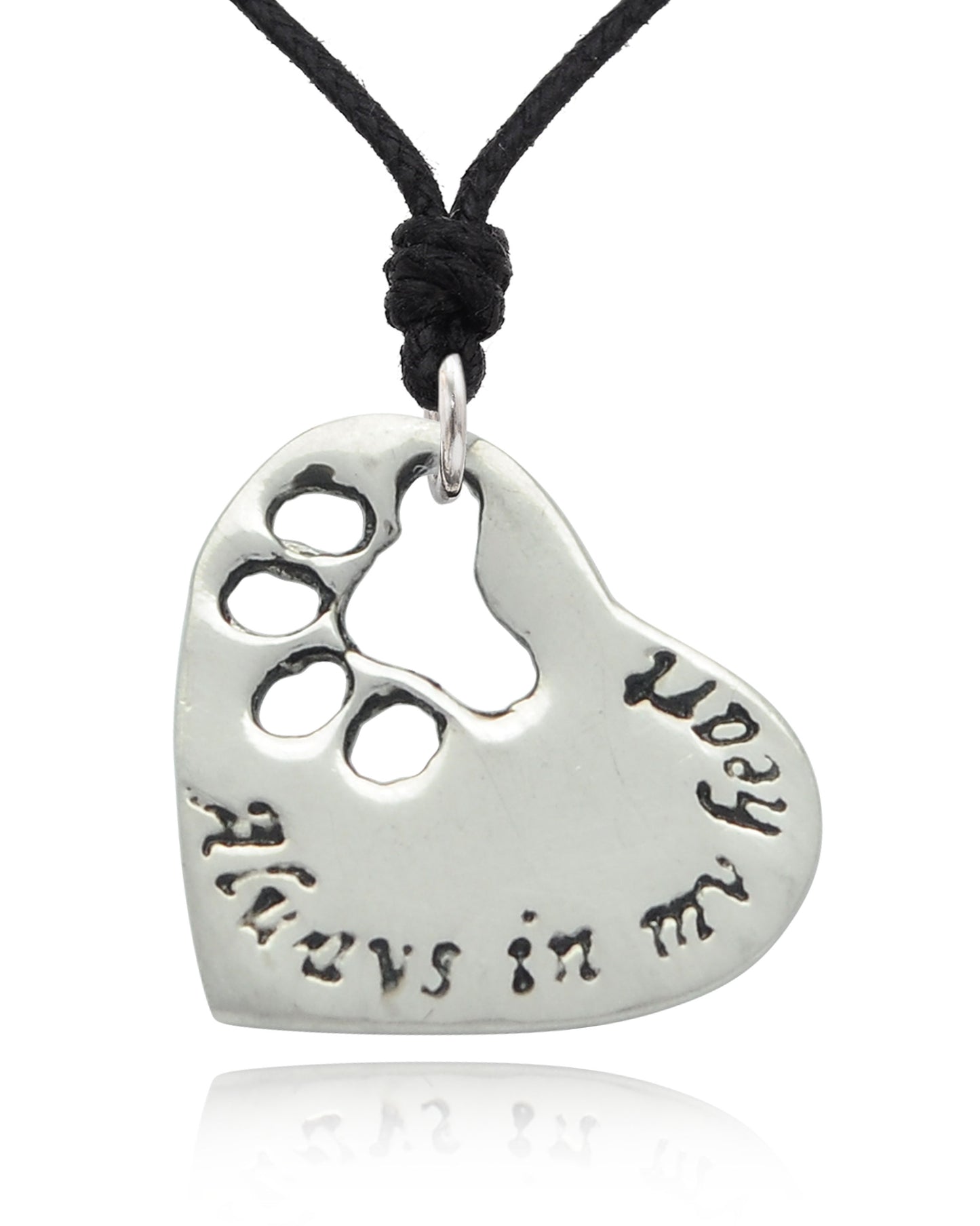 Dog Paw Silver Pewter Charm Necklace Pendant Jewelry