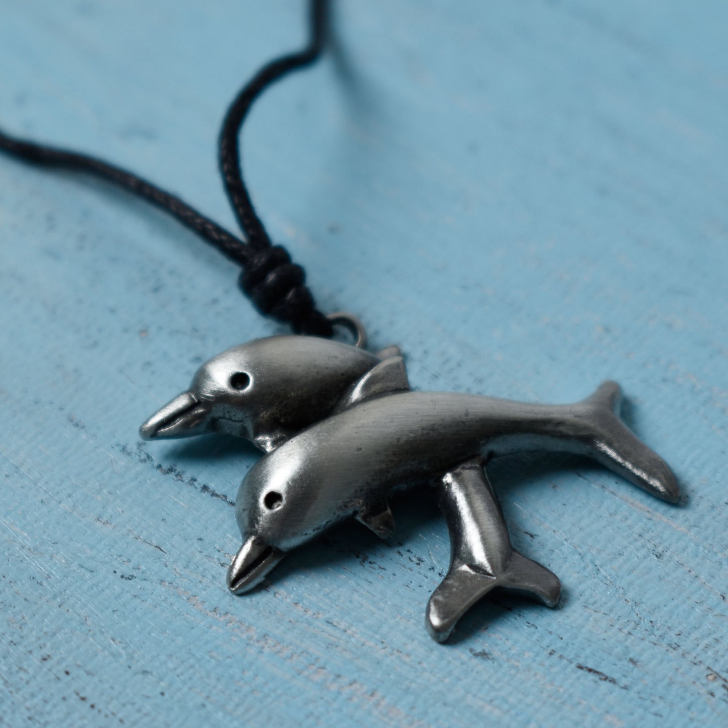 New Dolphin Couple Friends Silver Pewter Charm Necklace Pendant Jewelry