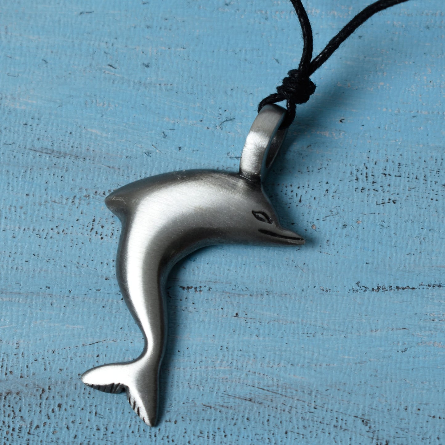 Stylist Dolphin Silver Pewter Charm Necklace Pendant Jewelry