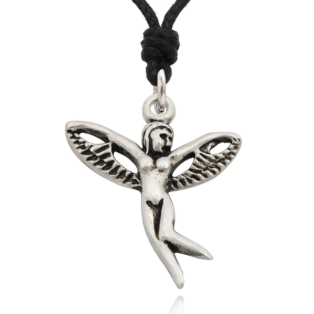 Isis Egyptian Winged 92.5 Sterling Silver Pewter Brass Necklace Pendent Jewelry