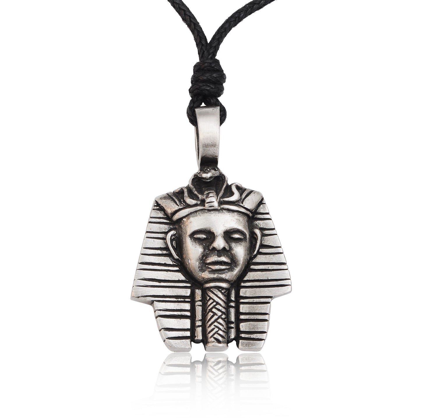 Egyptian Pharaohs King Silver Pewter Charm Necklace Pendant Jewelry