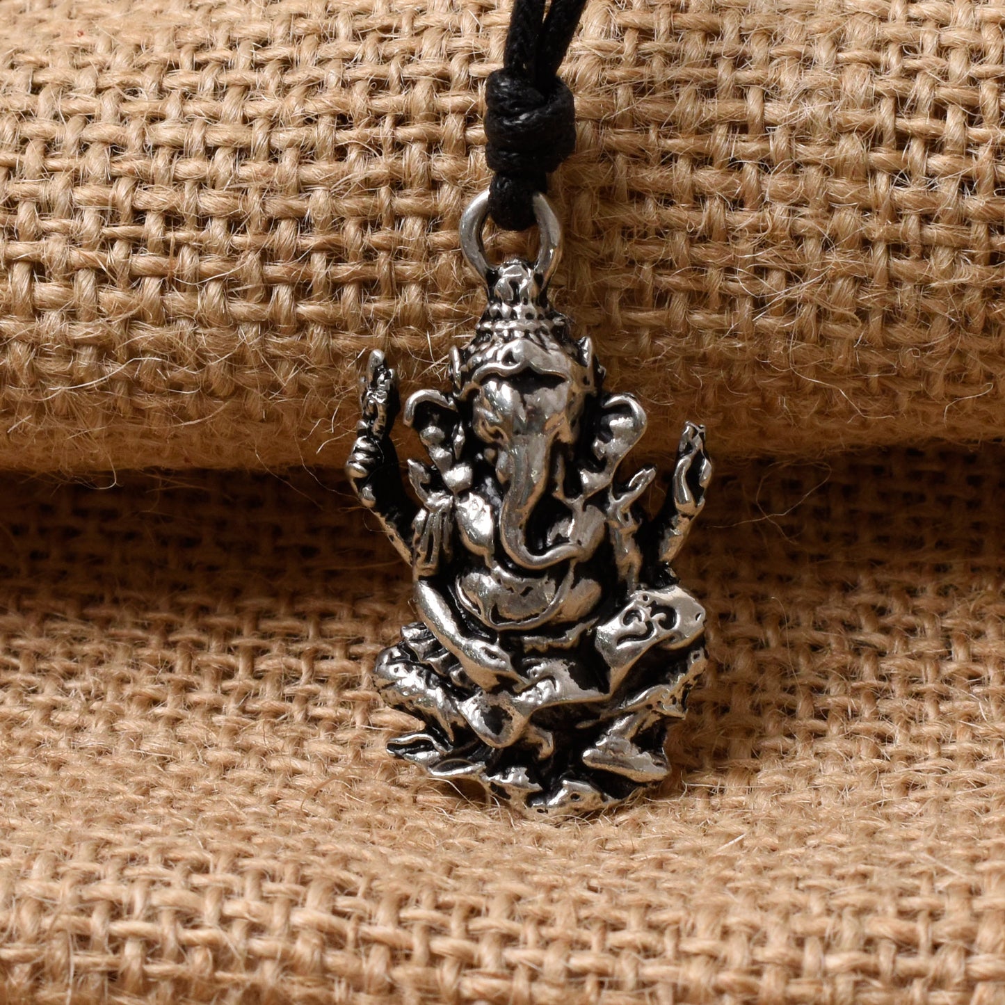 Hindu Ganesh Elephant God 92.5 Sterling Silver Pewter Brass Necklace Pendant Jewelry